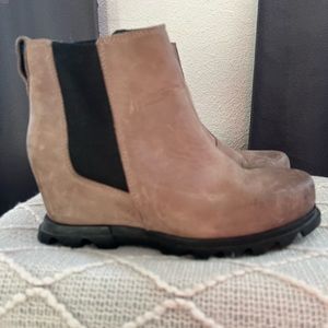 Sorel Leather Wedge Bootie